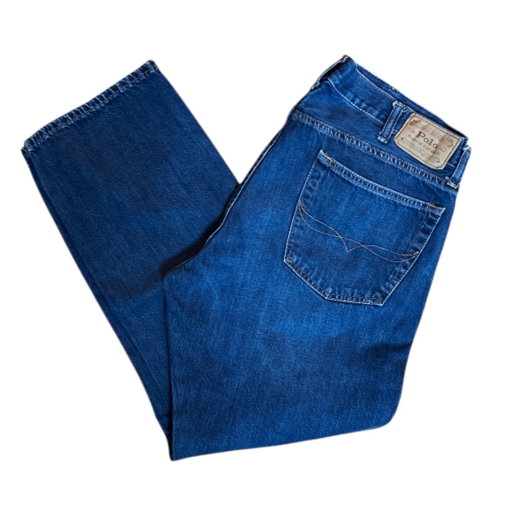 Polo Ralph Lauren Straight Leg 100% cotton Jeans Dark Wash 38 inseam at 29"